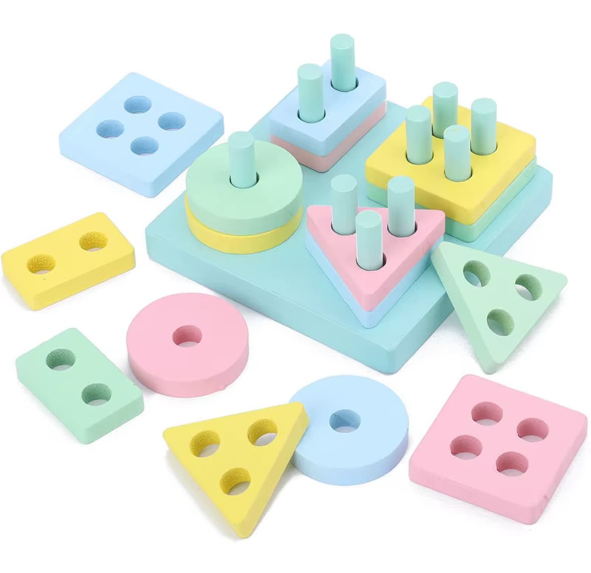 Juego de formas en madera encastre