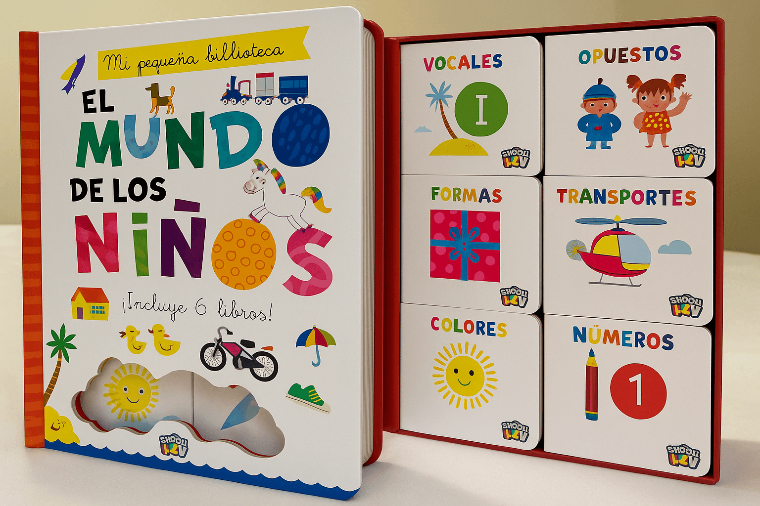 Mini biblioteca con 6 libros